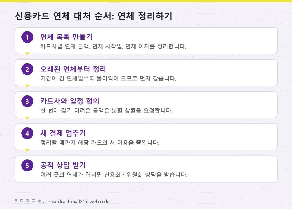 신용카드 연체 대처 신용카드 연체 대처 순서: 연체 정리하기